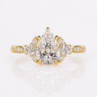 Pear Cut Lab-Grown Diamond Vintage Cluster Pavé Ring 1 - 3 CT