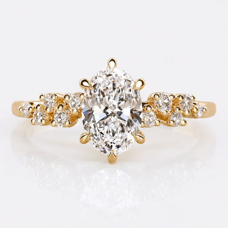 Oval Cut Lab-Grown Diamond Vintage Cluster Ring 0.80 - 2 CT
