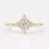 Dutch Marquise Lab-Grown Diamond Cluster Vintage Style Ring 1 - 3 CT