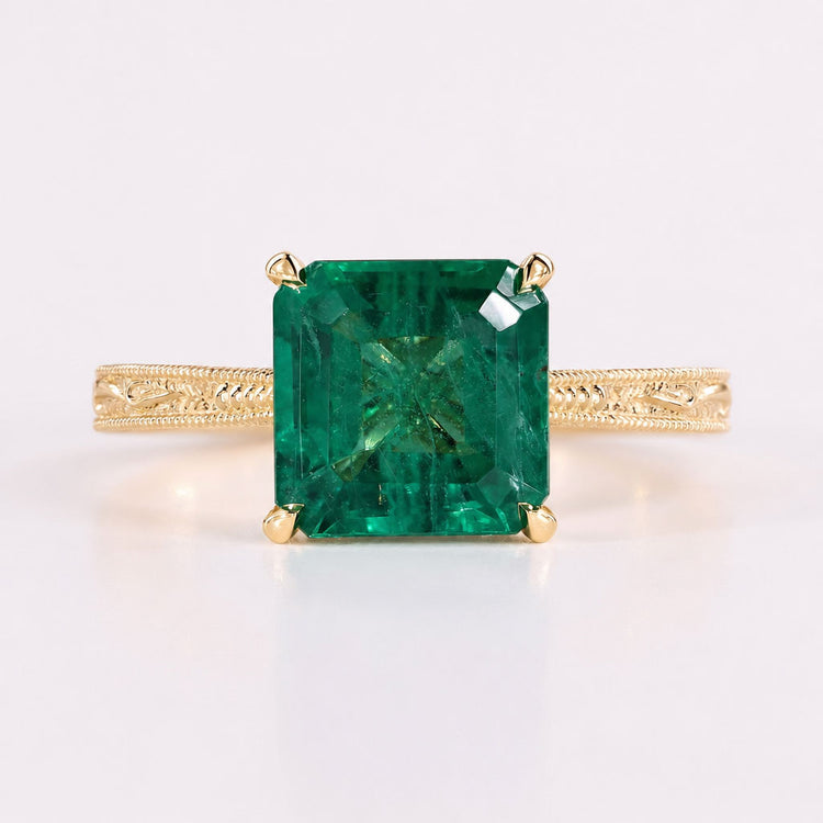 Asscher Cut Gemstone Art Deco Style Ring