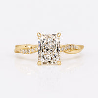Radiant Cut Lab-Grown Diamond Twisted Pavé Ring 1 - 2 CT