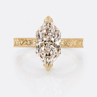 Dutch Marquise Cut Lab-Grown Diamond Vintage Milgrain Solitaire Ring 1 - 3 CT