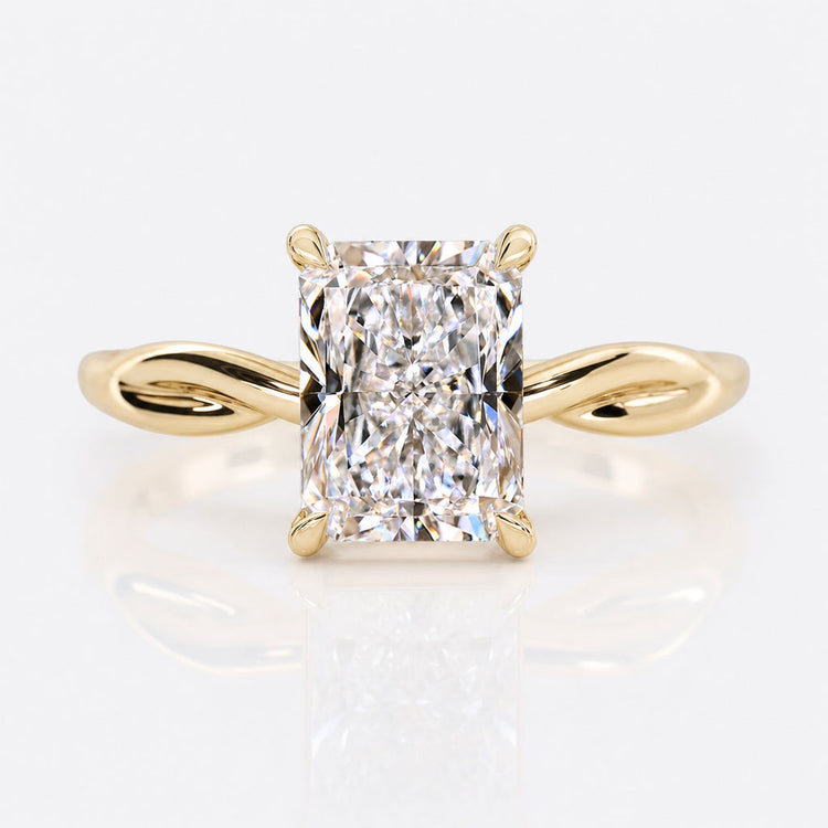 Radiant Cut Lab-Grown Diamond Twisted Shank Solitaire Ring 1 – 2 CT
