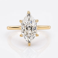 Dutch Marquise Cut Lab-Grown Diamond Tulip Hidden Halo Ring 1 - 3 CT