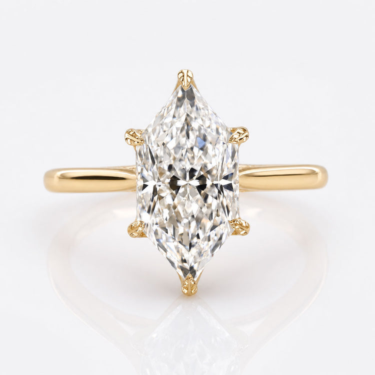 Dutch Marquise Cut Lab-Grown Diamond Tulip Hidden Halo Ring 1 - 3 CT