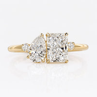 Pear And Radiant Cut Lab-Grown Diamond Toi et Moi Split Shank Ring 1.38 CT