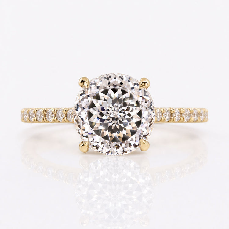 Portuguese Cut Lab-Grown Diamond Cathedral Pavé Ring 1 - 3 CT