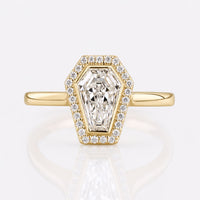 Coffin Cut Lab Grown Diamond Bezel Ring 1 - 3 CT