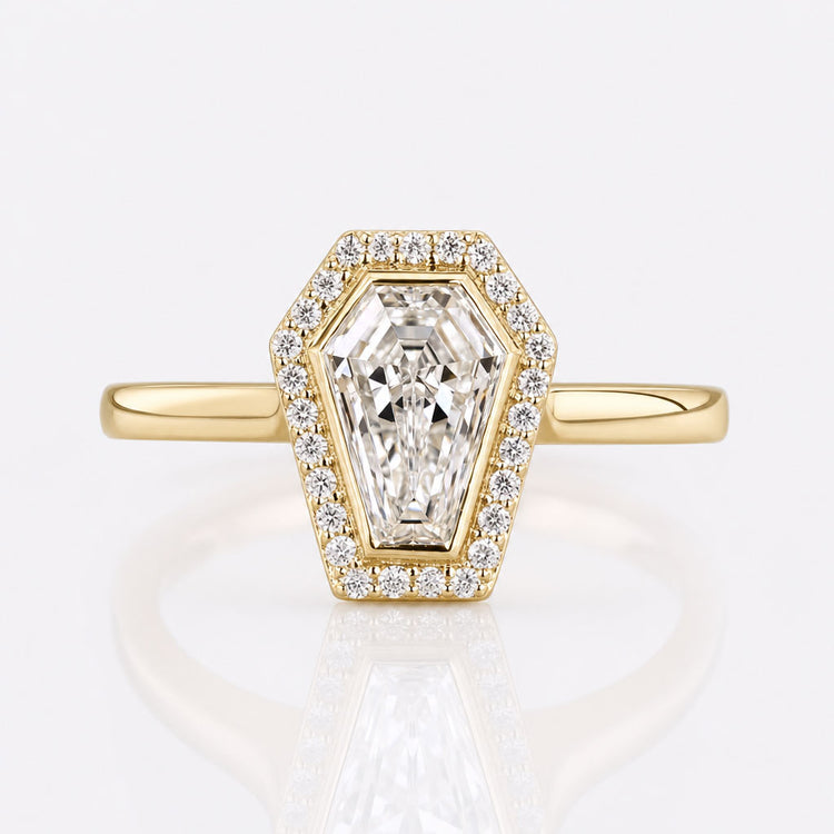 Coffin Cut Lab Grown Diamond Bezel Ring 1 - 3 CT