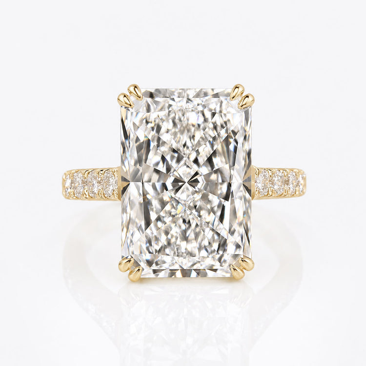 Radiant Lab-Grown Diamond Trellis Pavé Ring 10 – 12 CT