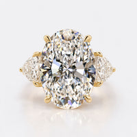 Oval Cut Lab-Grown Diamond Trillion Three Stone Ring 8 - 12 CT