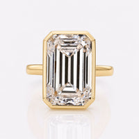 Emerald Lab-Grown Diamond Bezel Solitaire Ring 10 – 14 CT