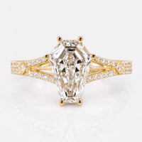 Coffin Cut Lab-Grown Diamond Vintage Split Shank Pavé Ring 1 - 3 CT