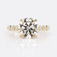 Round Cut Lab-Grown Diamond Hidden Halo Bubble Pavé Ring 3 - 5 CT