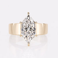 Dutch Marquise Cut Lab-Grown Diamond Wide Band Solitaire Ring 4 - 6 CT
