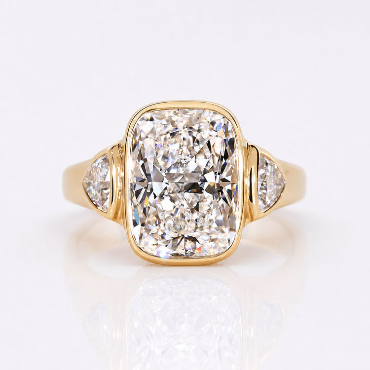 Cushion Cut Lab-Grown Diamond Three Stone Ring 5 - 10 CT