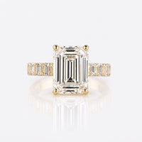 Emerald Cut Lab-Grown Diamond Pavé Ring 5 - 10 CT