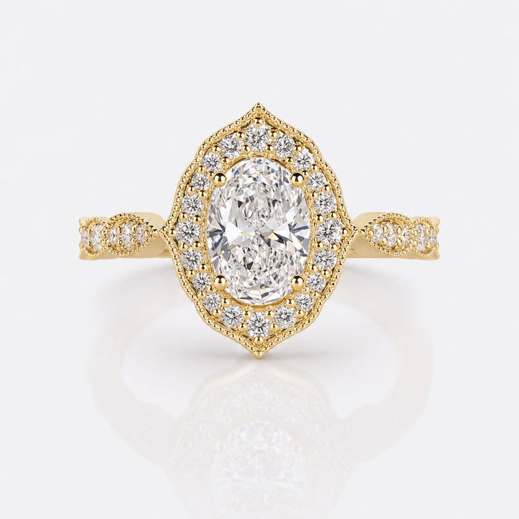 Oval Cut Lab-Grown Diamond Vintage Ring 1 - 2 CT