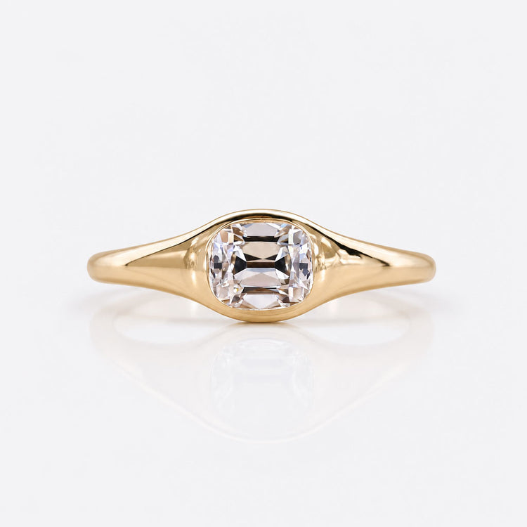 Cushion Old Mine Cut Lab-Grown Diamond East West Solitaire Ring 0.60 - 2 CT