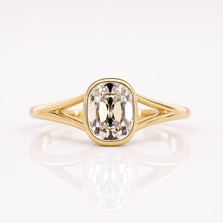 Cushion Old Mine Cut Lab-Grown Diamond Split Shank Ring 1 – 2 CT