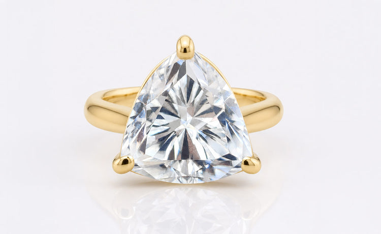Antique cut moissanite stud earrings in solid gold settings