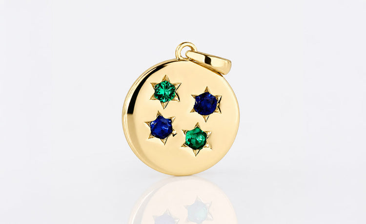 Custom birthstone jewellery with coloured gemstones in solid gold