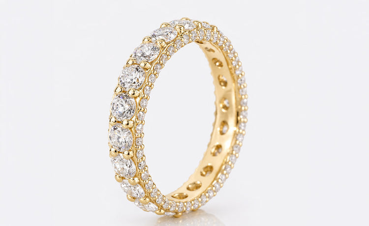 Fancy colour lab grown diamond engagement ring with a coloured centre stone in gold