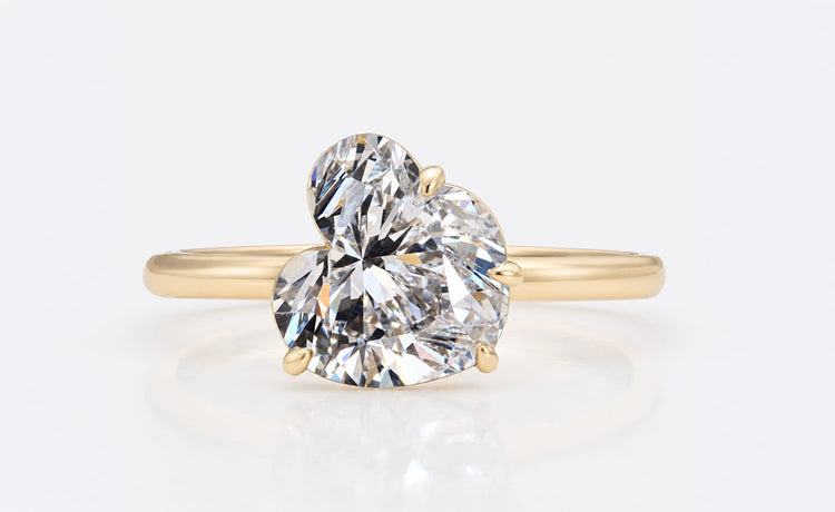 Heart shaped loose lab grown diamond with a brilliant faceted cut
