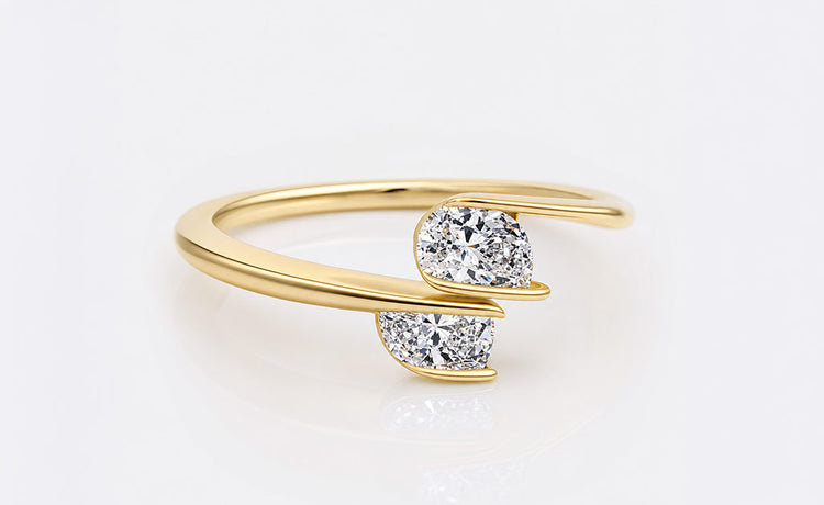 Matched pair of loose lab grown diamonds cut to identical proportions