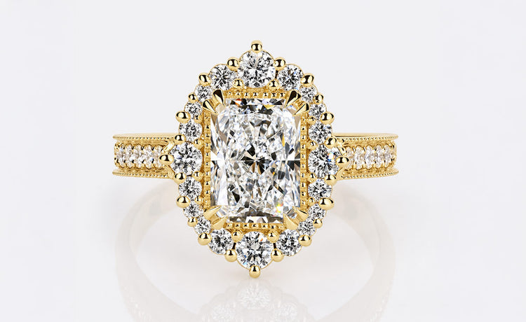 Lab grown diamond jewellery including rings, earrings and pendants in solid gold