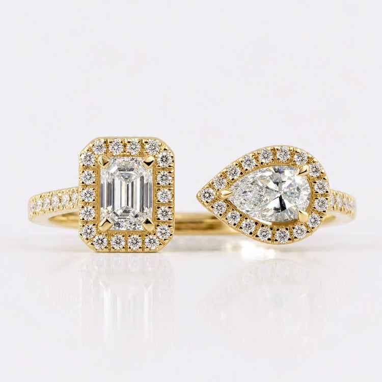 Lab grown diamond jewellery including rings, earrings and pendants in solid gold