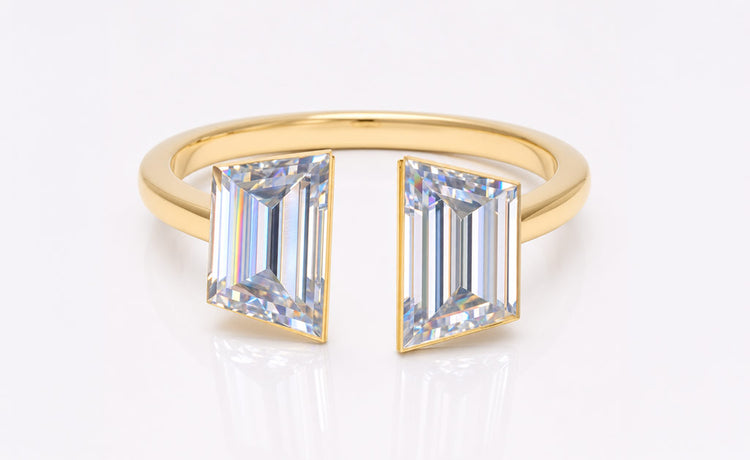 Loose moissanite and lab grown diamond stones in a range of cuts and colours