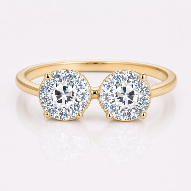 Matched pair of loose moissanite stones cut to identical proportions