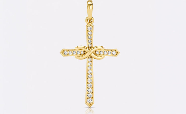Moissanite earrings and pendants presented as gift ideas in solid gold settings