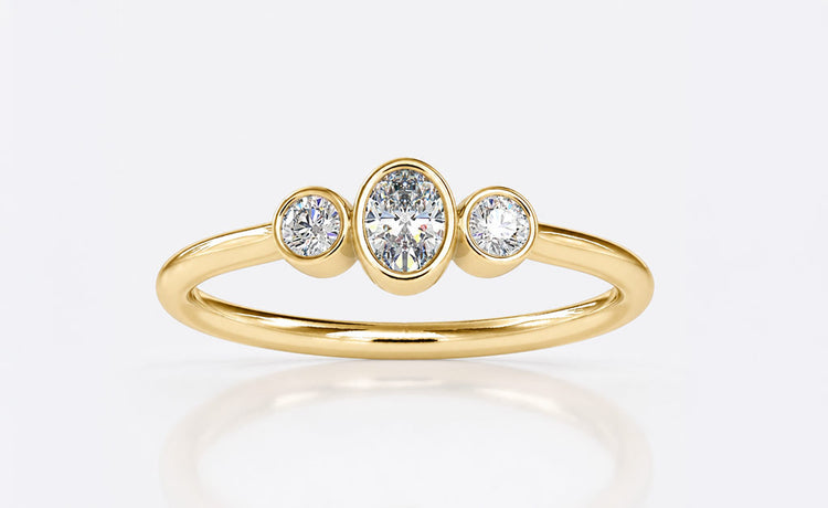 Moissanite engagement rings under $500 in a range of cuts and gold settings