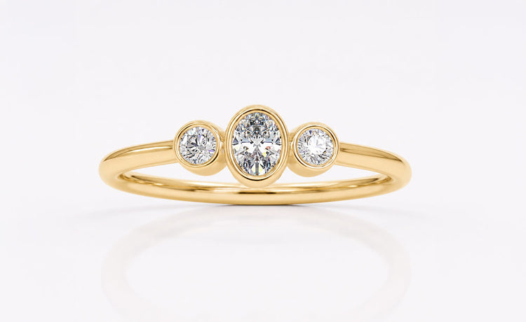 Oval shaped moissanite jewellery including rings, pendants and earrings