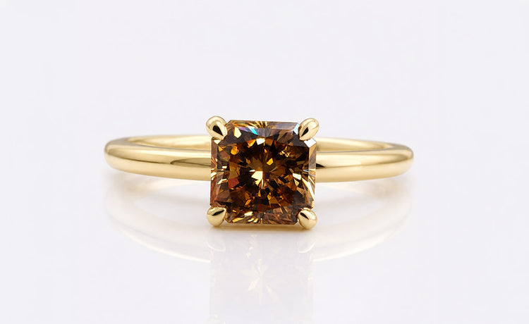 Radiant cut moissanite jewellery including rings, earrings and pendants