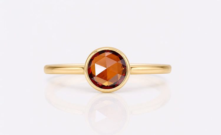Loose rose cut lab grown diamonds with a flat base and domed faceted crown
