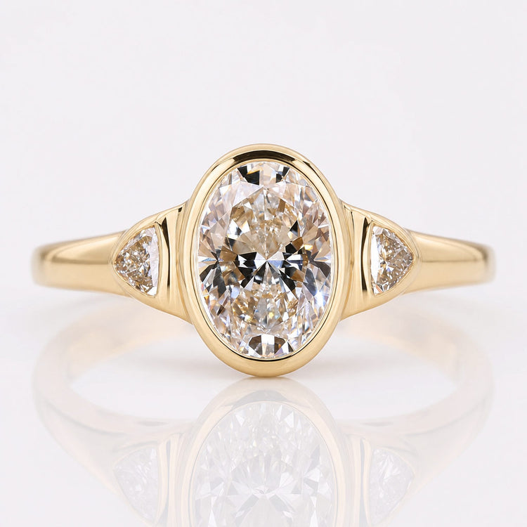Unique engagement rings with distinctive cuts and settings in solid gold