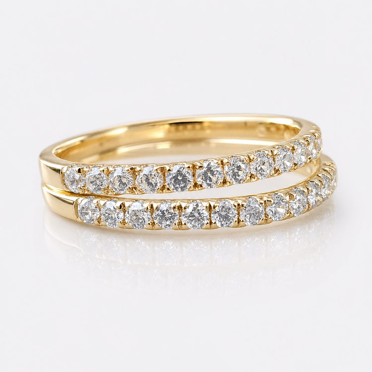 Best selling moissanite wedding bands in solid gold