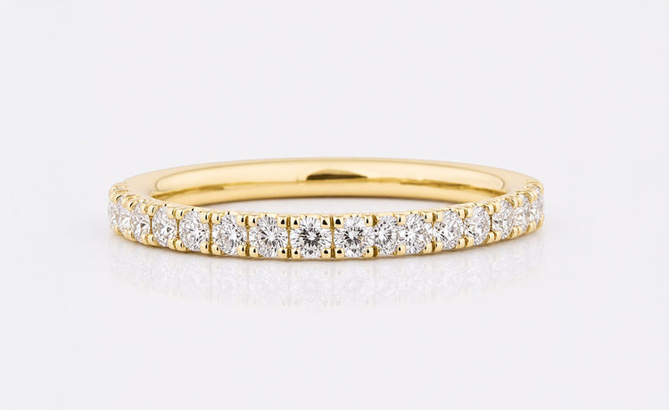 Best selling wedding bands in solid gold with diamond and moissanite accents