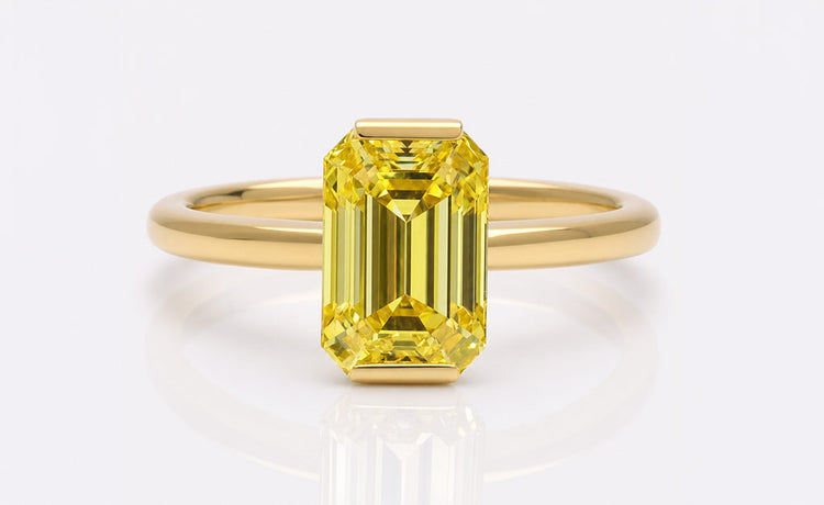 Yellow lab grown diamonds in a range of cuts and warm yellow tones