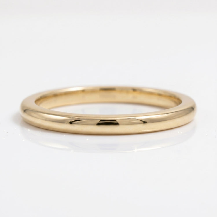 AUSM0287 Classic Slightly Curved Comfort Fit Wedding Band - 18K Yellow Gold - Size N