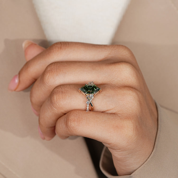 Dutch marquise diamond ring with twisted shank.