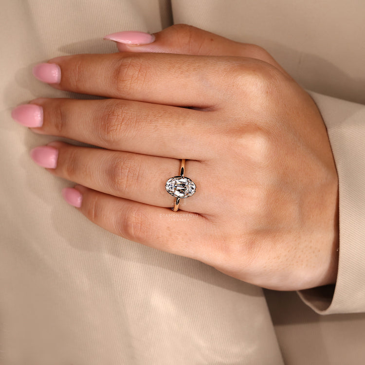 IGI certified oval old cut diamond ring solitaire.
