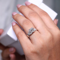 Lab grown radiant and pear cut diamond ring design.
