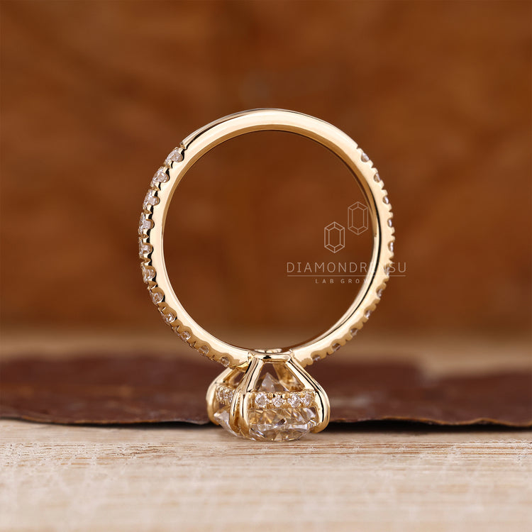 IGI certified handmade oval cut engagement ring.
