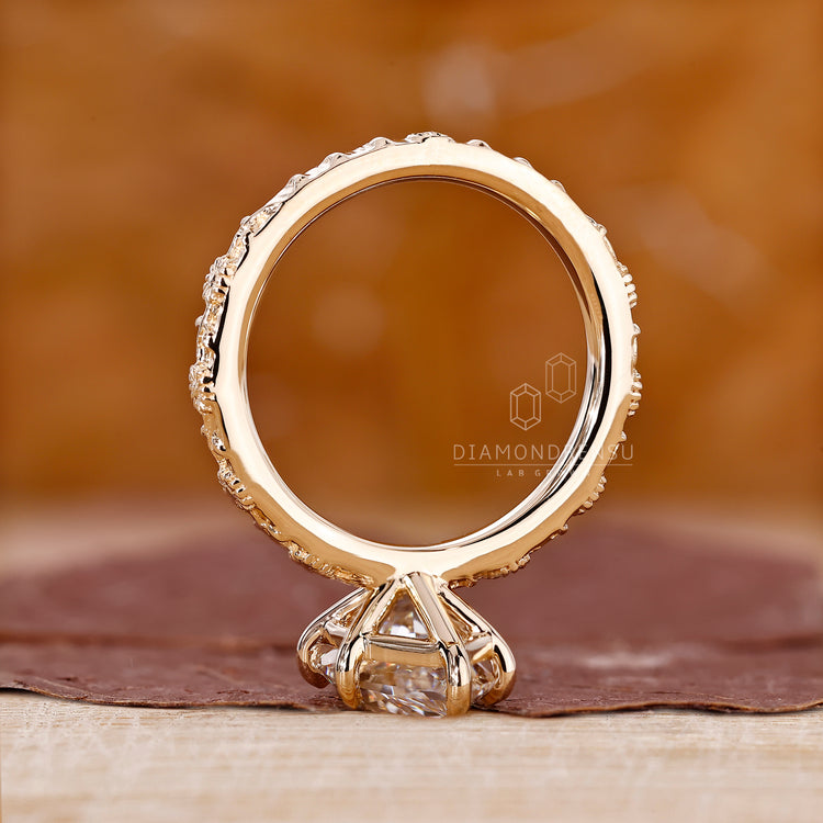 Marquise diamond ring solitaire six claw prong set.
