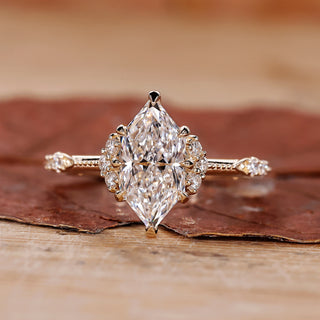 Dutch marquise diamond ring vintage milgrain prong set.

