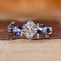 Dutch marquise diamond ring nature cluster filigree.
